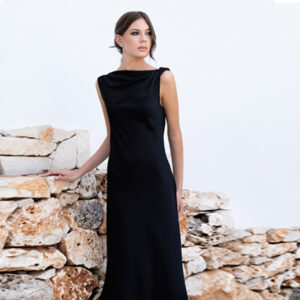 Abito longuette in crêpe cady