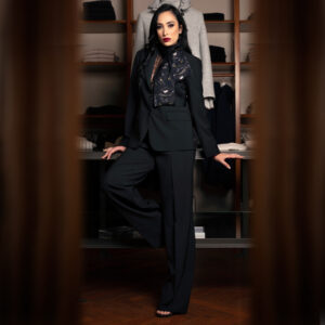 Tailleur pantalone in lana nero – Sartoria su misura