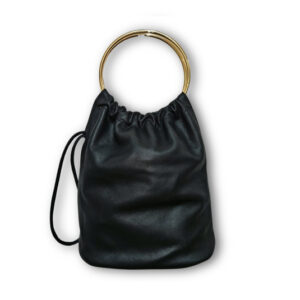 Borsa in nappa di agnello con manici ad anello